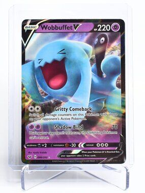 Pokemon TCG Wobbuffet V 086/202 Sword & Shield Holo NM